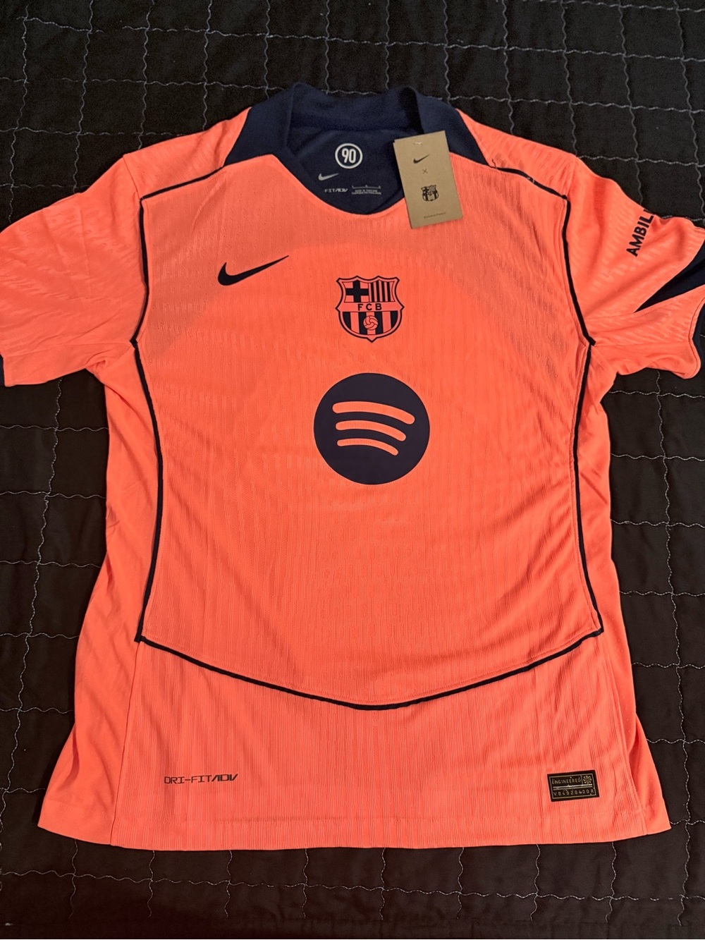 Nike Kids Coral-Pink FC Barcelona Training Jersey with Navy Accents